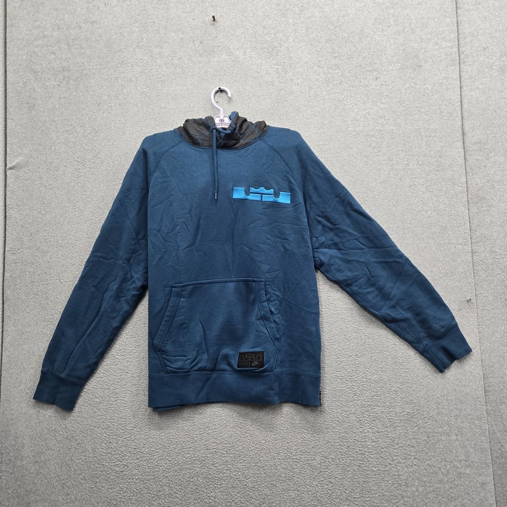 Nike Men Hoodie XL Blue Fleece Lebron Logo Pullover READ